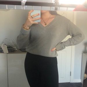 Gray V-neck Sweater